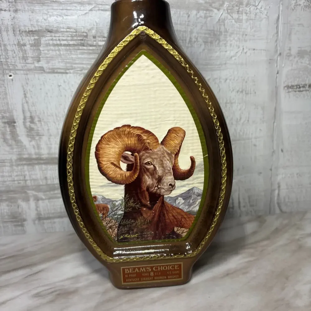 Vintage Beam's Choice Bighorn Sheep Bourbon Decanter with Box